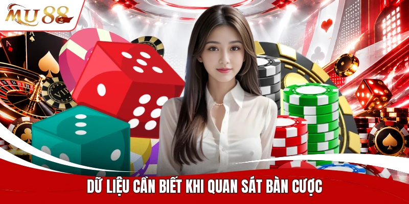 Dữ liệu cần biết khi quan sát bàn cược